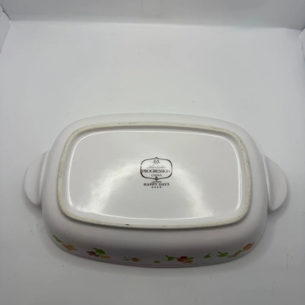 Noritake Progression Happy Days 9069‎ Casserole Dish Vintage Floral Baking Pan
